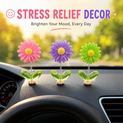 Cute Wobbling Sunflower Car Ornament (10 Pcs)