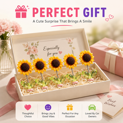 Cute Wobbling Sunflower Car Ornament (10 Pcs)