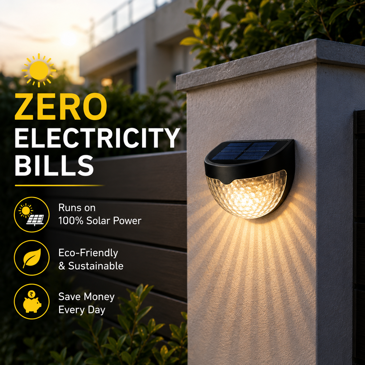 Solar Fence LED Wall Light