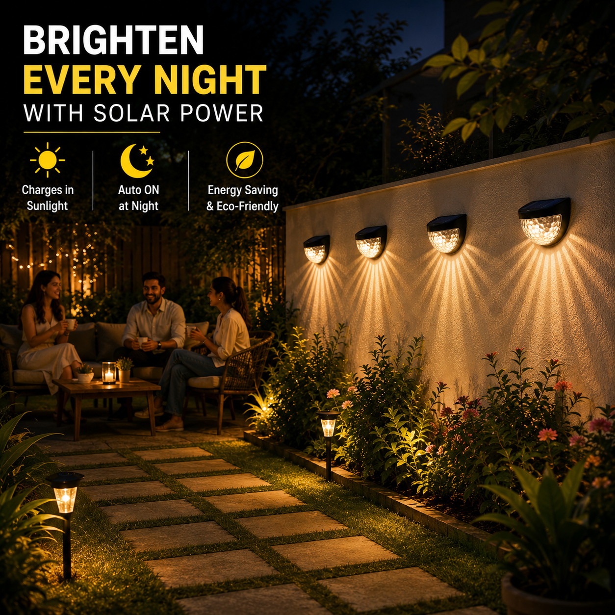 Solar Fence LED Wall Light