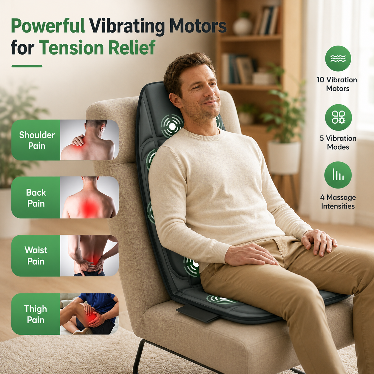 8-Node Heated Seat Massager