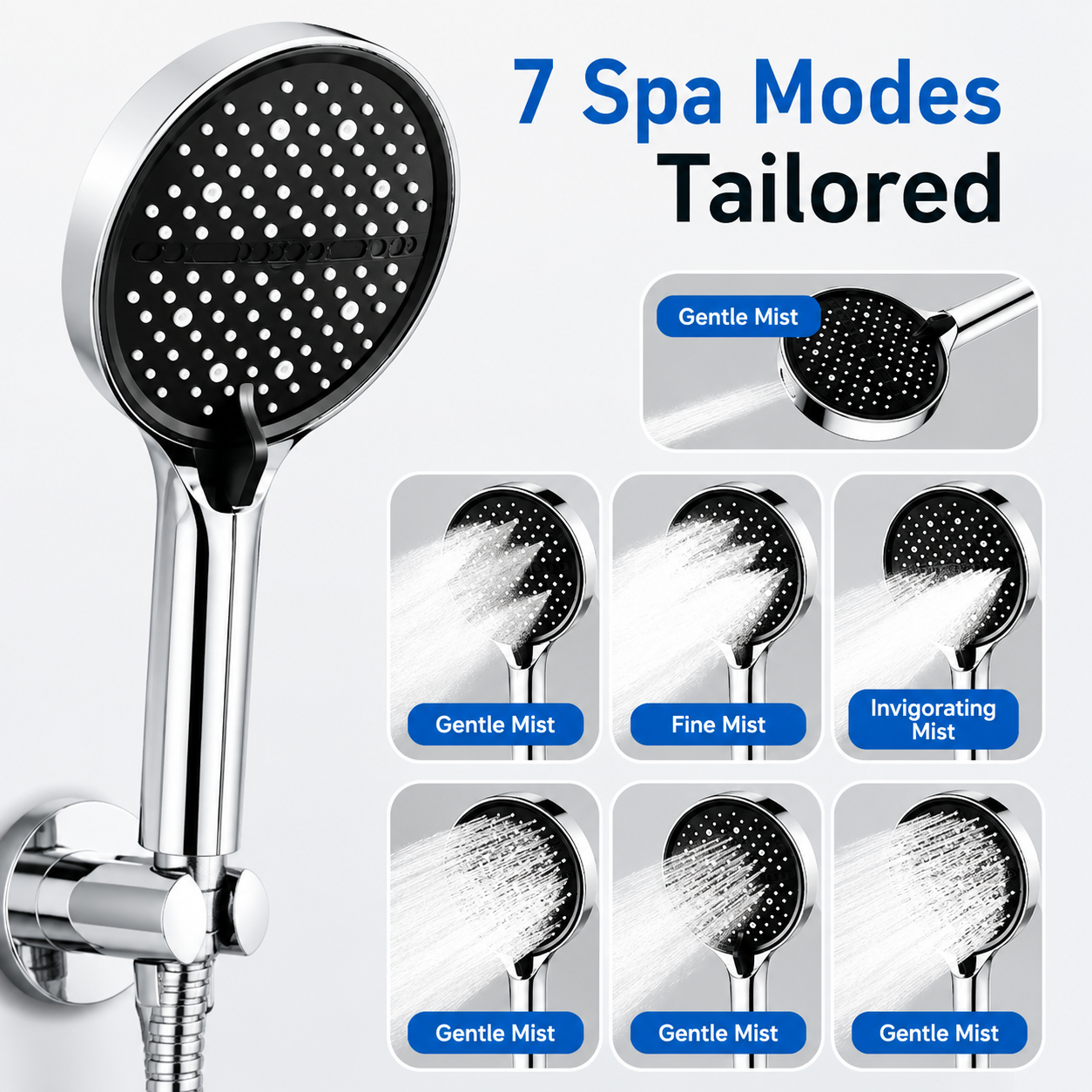 Shower Head With 7 Adjustable Modes