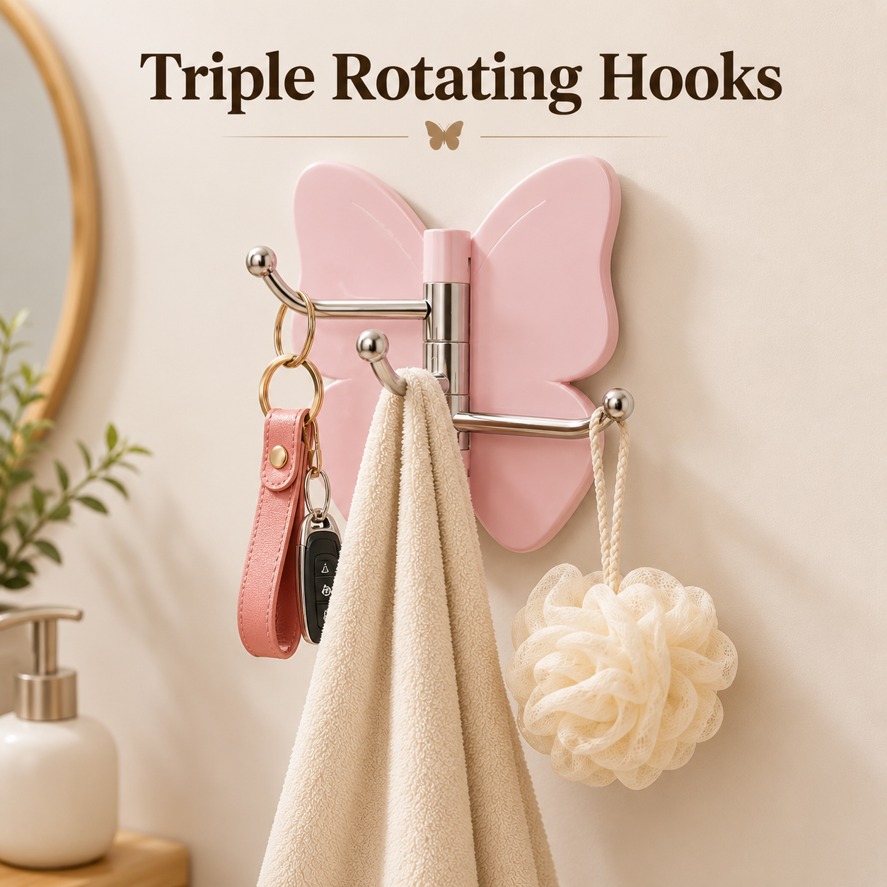 Rotating Butterfly Triple Hook (Pack of 5)