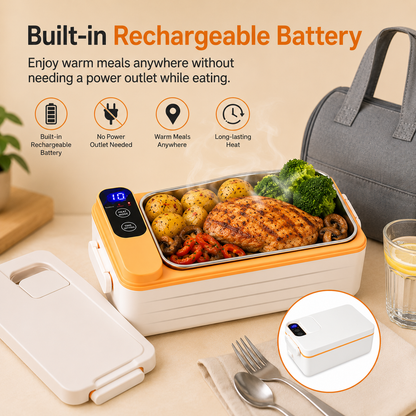 USB Rechargeable Heating Lunch Box With Temperature Control