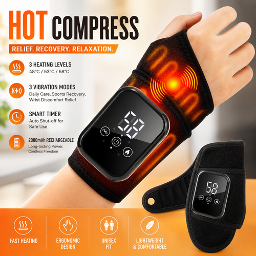 Rechargeable Heating Wrist Massager for Pain Relief