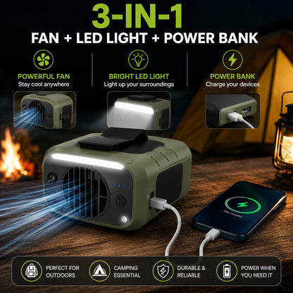 Portable Waist Clip Fan With Power Bank