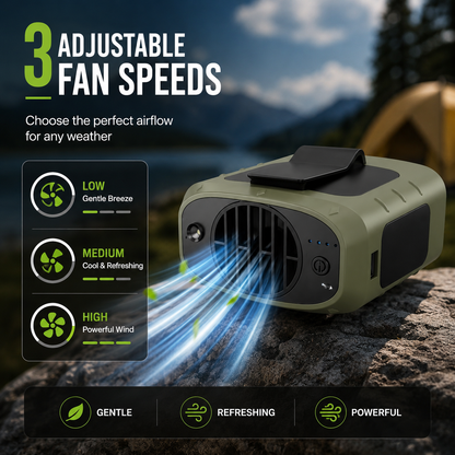 Portable Waist Clip Fan With Power Bank