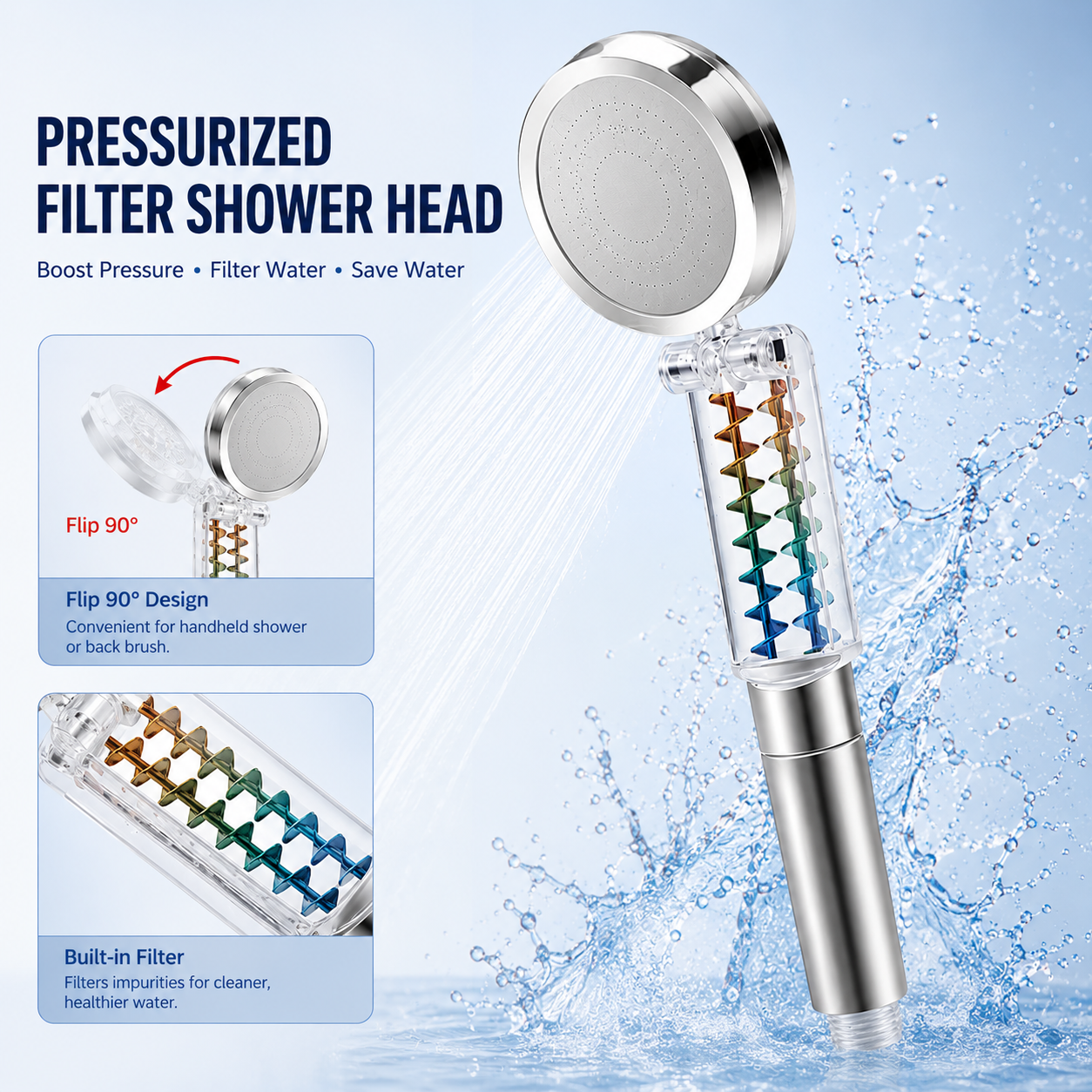 180° Rotating Shower Head