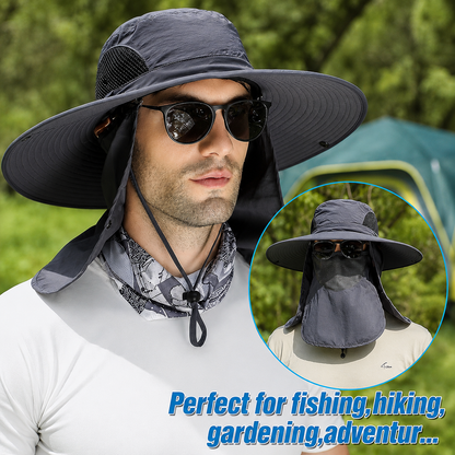 Outdoor Sun Hat Bucket Hat With Neck Flap