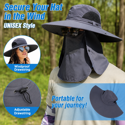 Outdoor Sun Hat Bucket Hat With Neck Flap