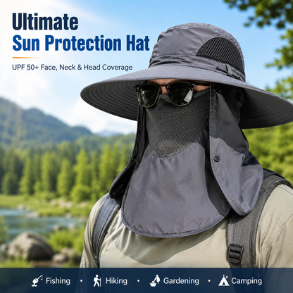 Outdoor Sun Hat Bucket Hat With Neck Flap