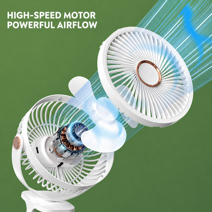 Wireless Portable Mini Clip Fan With Light
