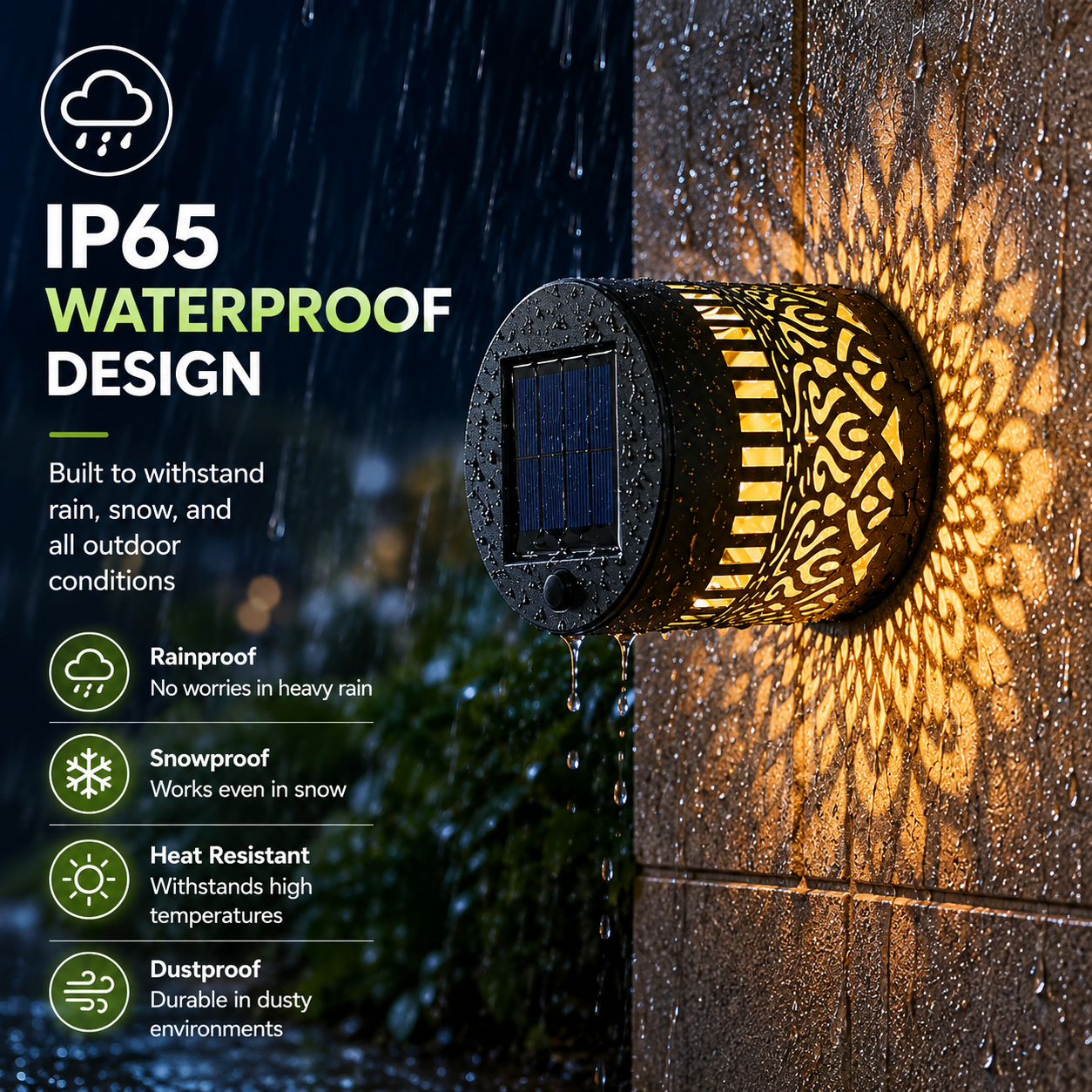 LotusGlow™ Solar Wall Light