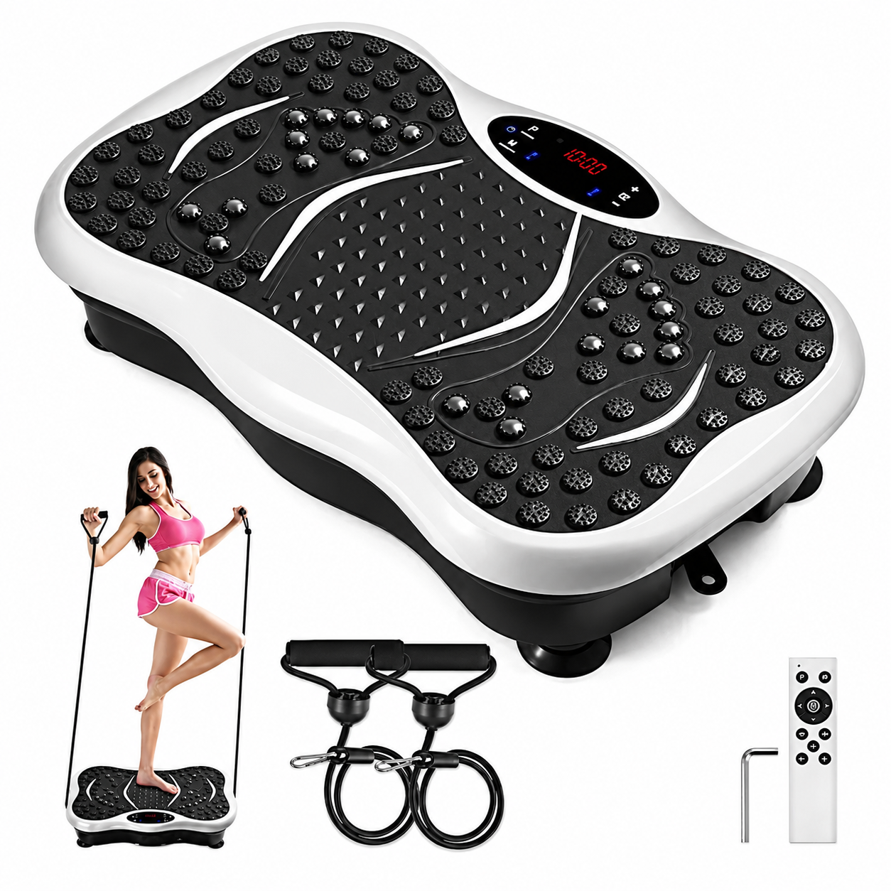 Lymphatic Vibrating Platform With Stretch Bands