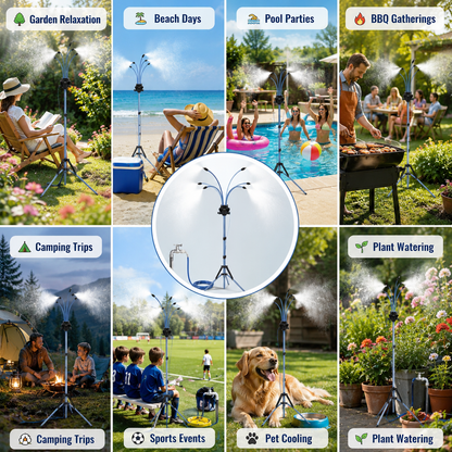 Portable Outdoor Cooling Misting Tripod Stand (Adjustable Height)