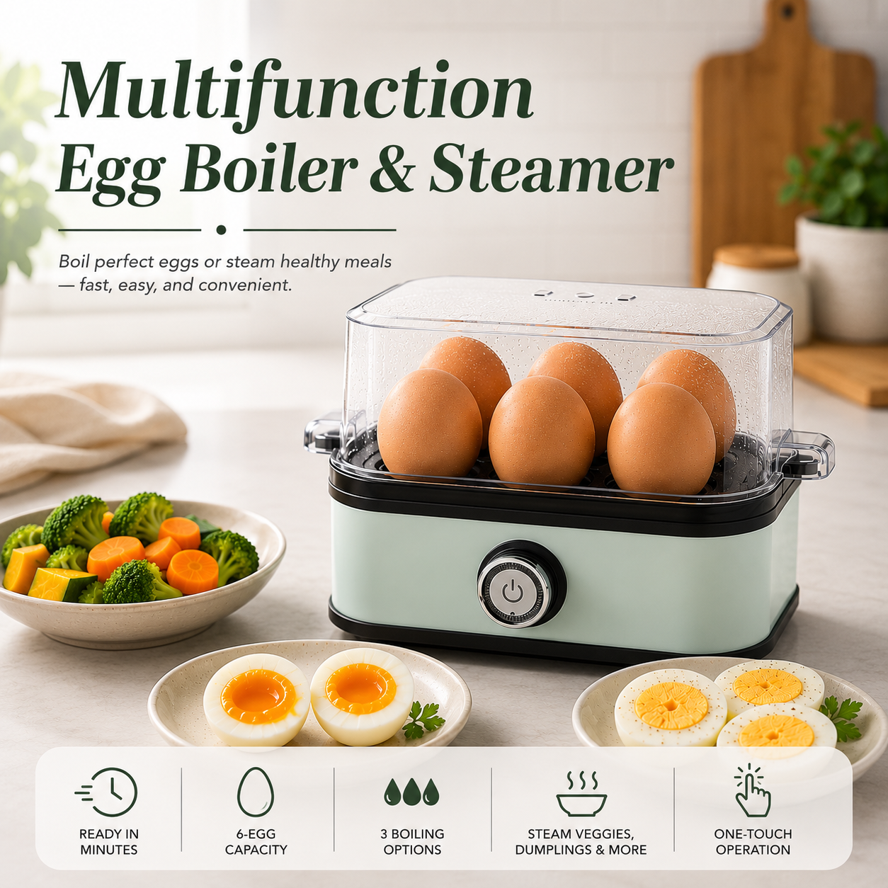 Multifunction Egg Boiler & Steamer