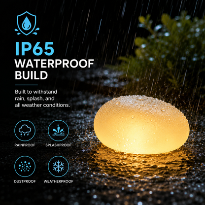 Solar Powered Glowing Pebble Lights