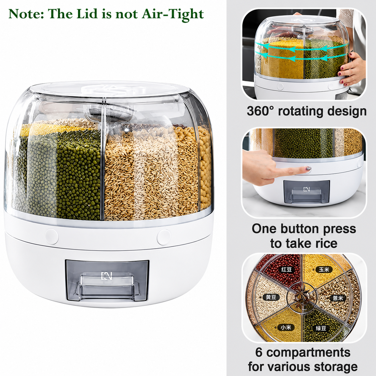 6 Grid Dry Food Storage Box
