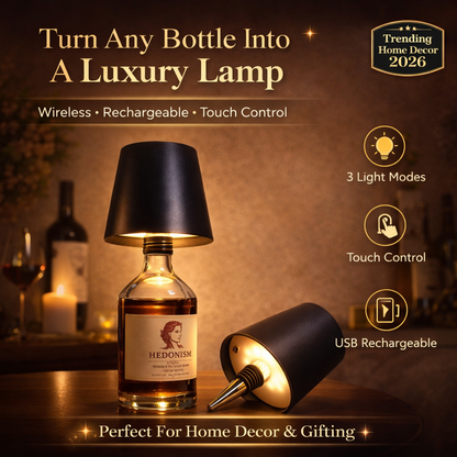 Metal Wireless Bottle Lamp (Pack Of 4)