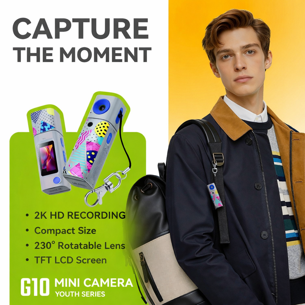 Mini Digital Camera with 230° Rotation