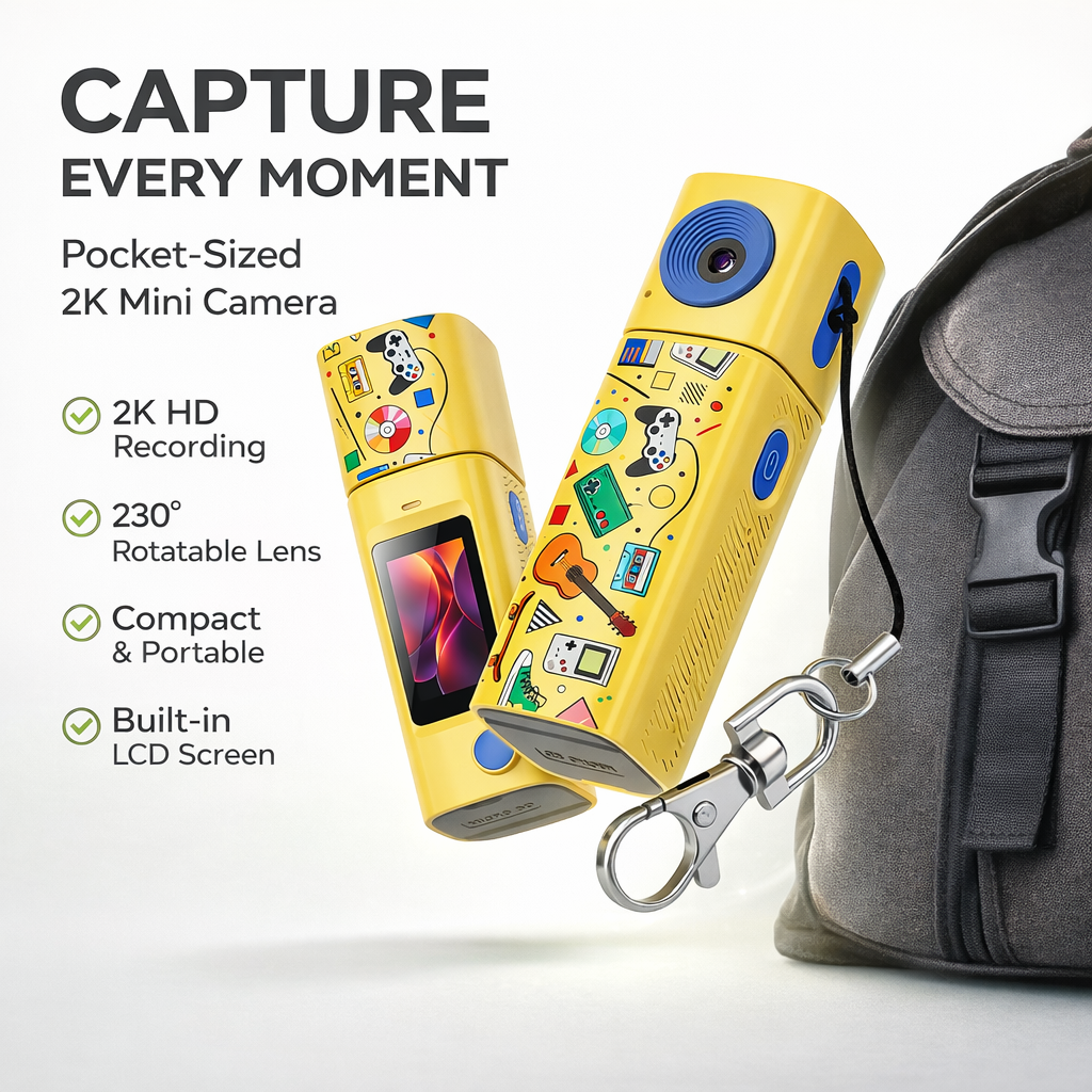 Mini Digital Camera with 230° Rotation