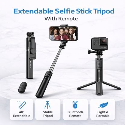 3 in 1 Extendable Selfie Stick Tripod With Remote