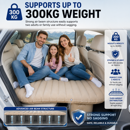 Portable Car Backseat Inflatable Air Mattress Bed with 2 Pillows