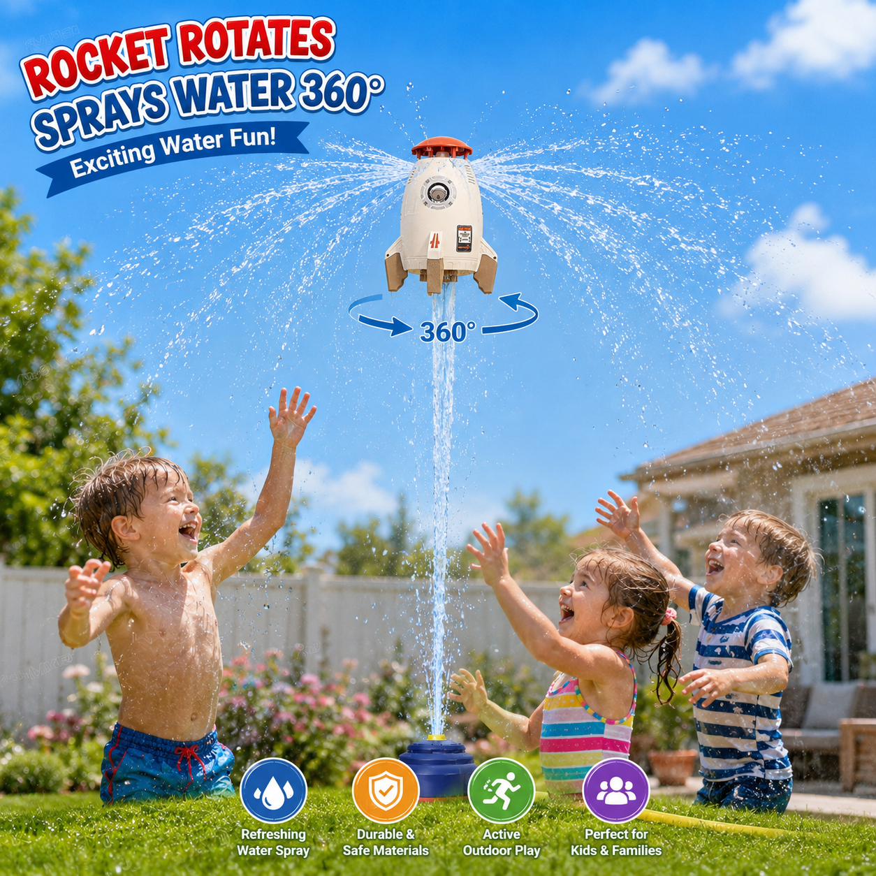 360 Rotation Water Rocket Sprinkler