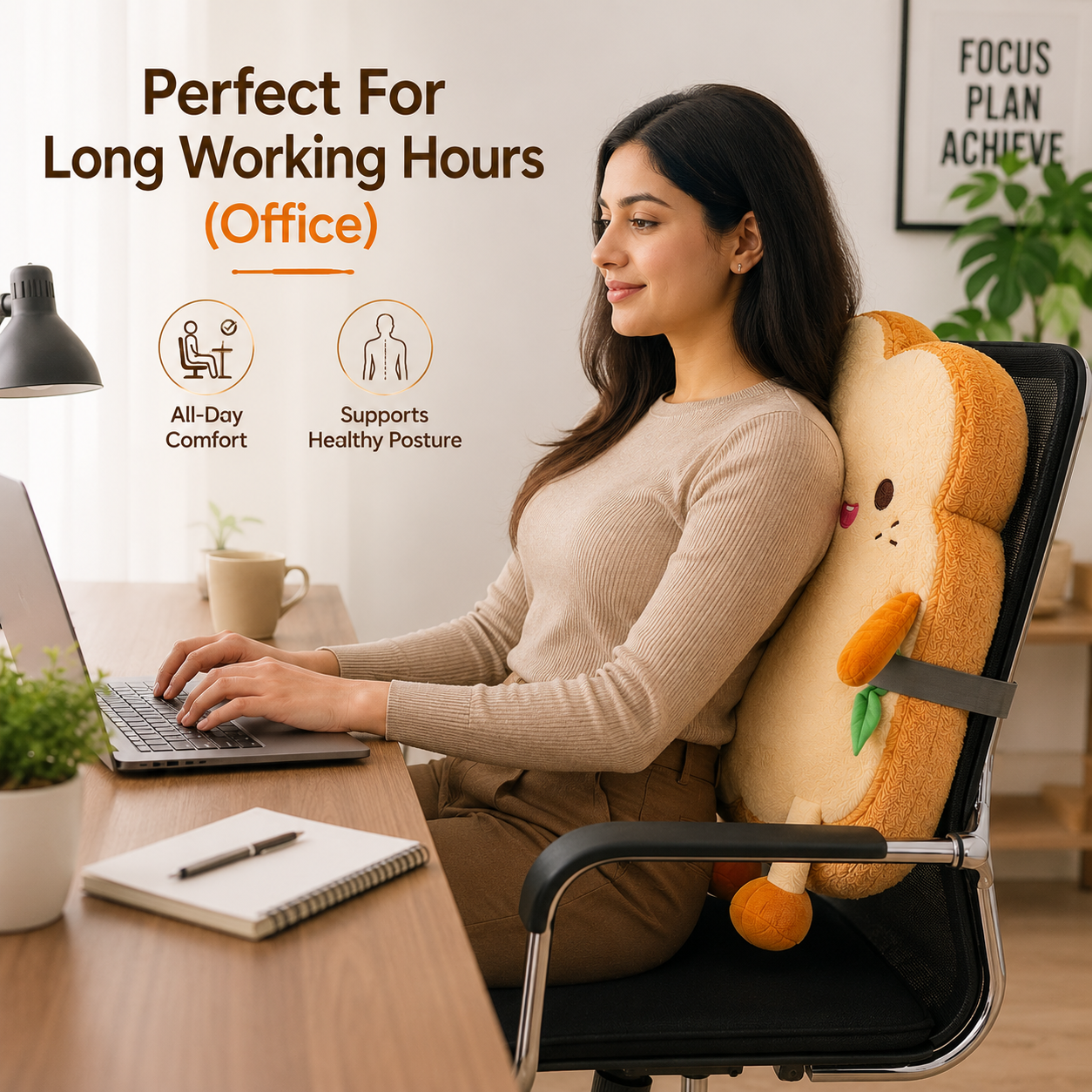 Toast Lumbar Support Cushion (Car & Office)