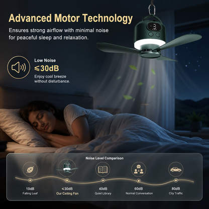 Portable Ceiling Fan LED Light With Remote Control