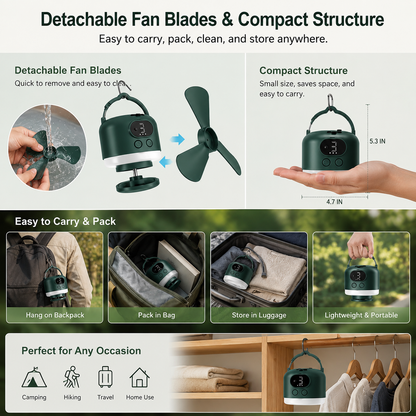 Portable Ceiling Fan LED Light With Remote Control