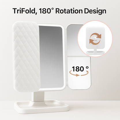 Multifold LED Makeup Mirror