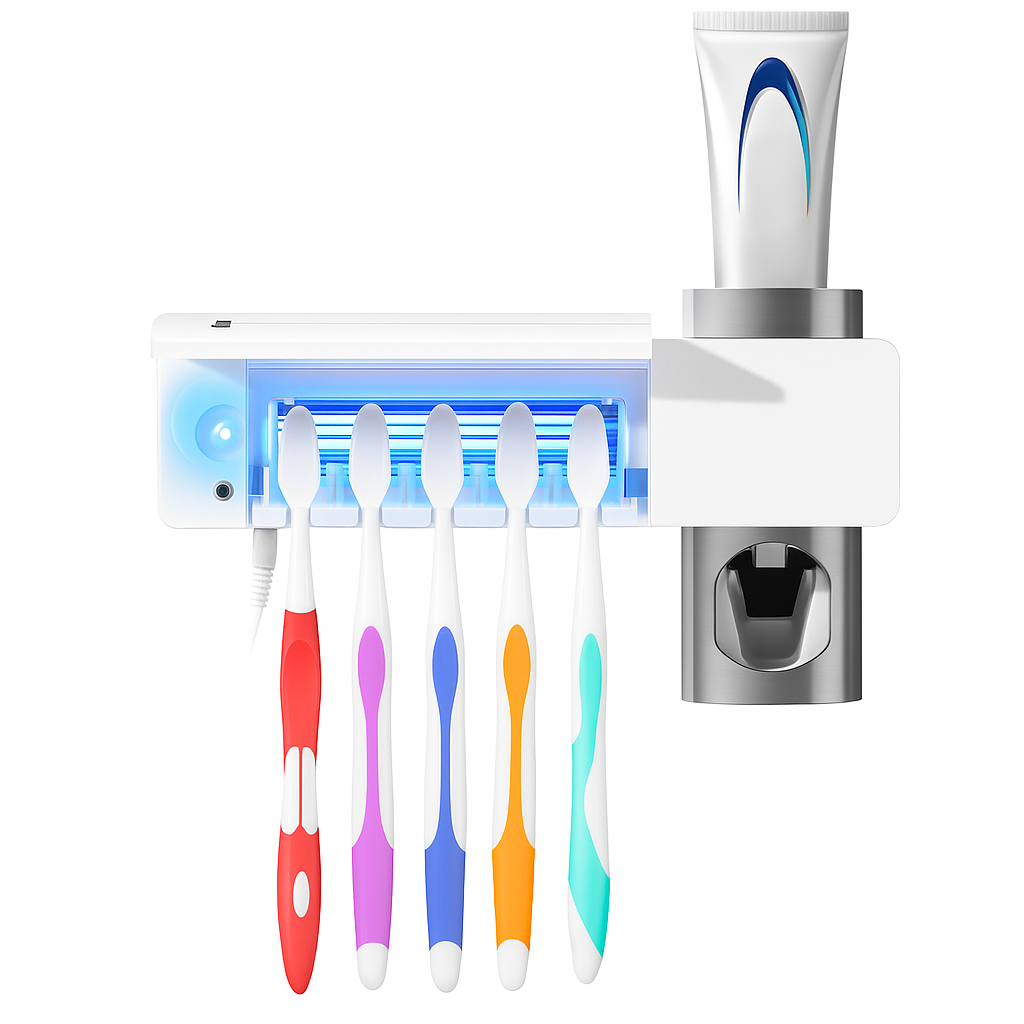 UV Toothbrush Holder With Toothpaste Dispenser