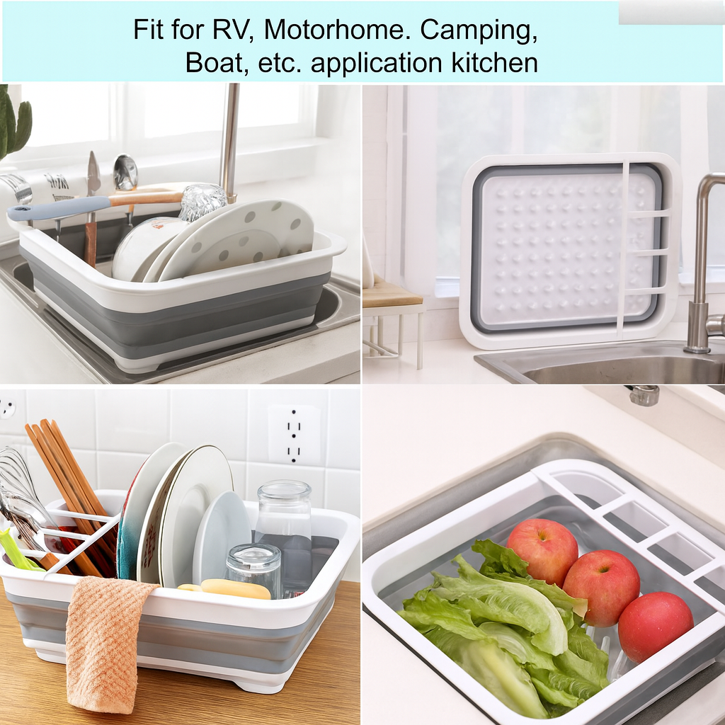 Foldable Silicone Kitchen Dish Drying Rack