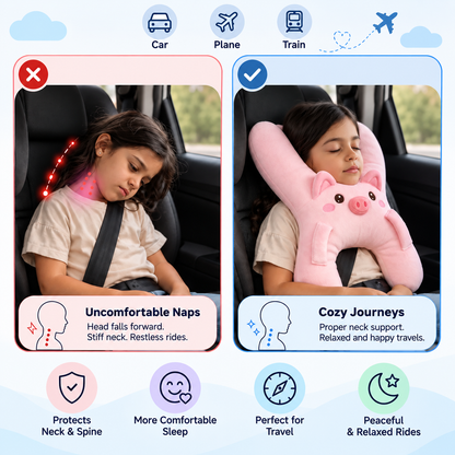 Kids H-Shaped Car Travel Pillow
