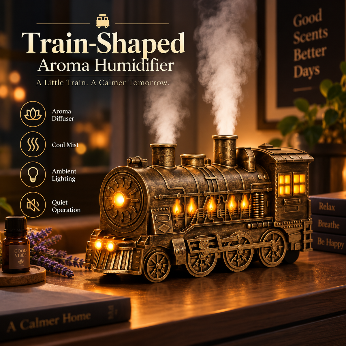 Train-Shaped Aroma Humidifier