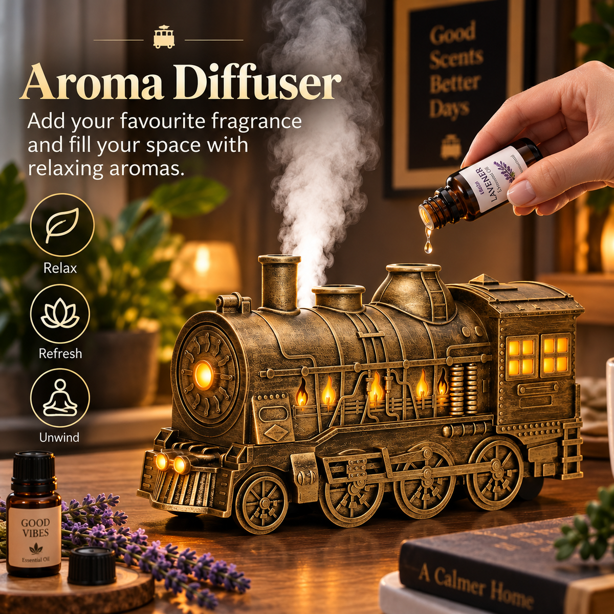 Train-Shaped Aroma Humidifier