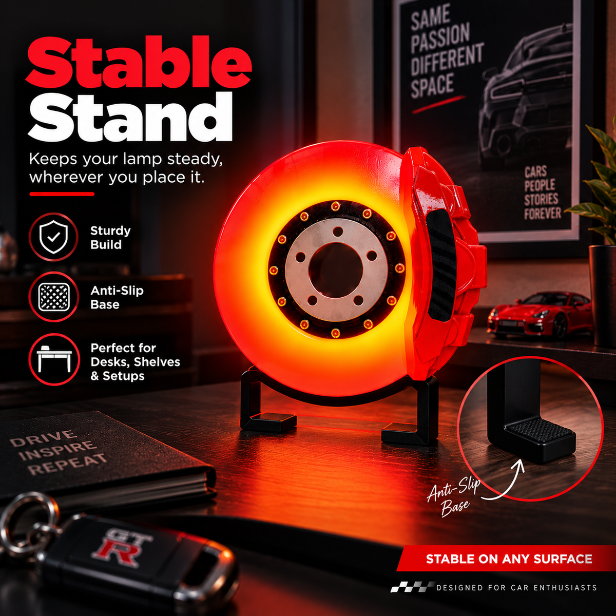 Customizable 3D Brake Disc Night Light