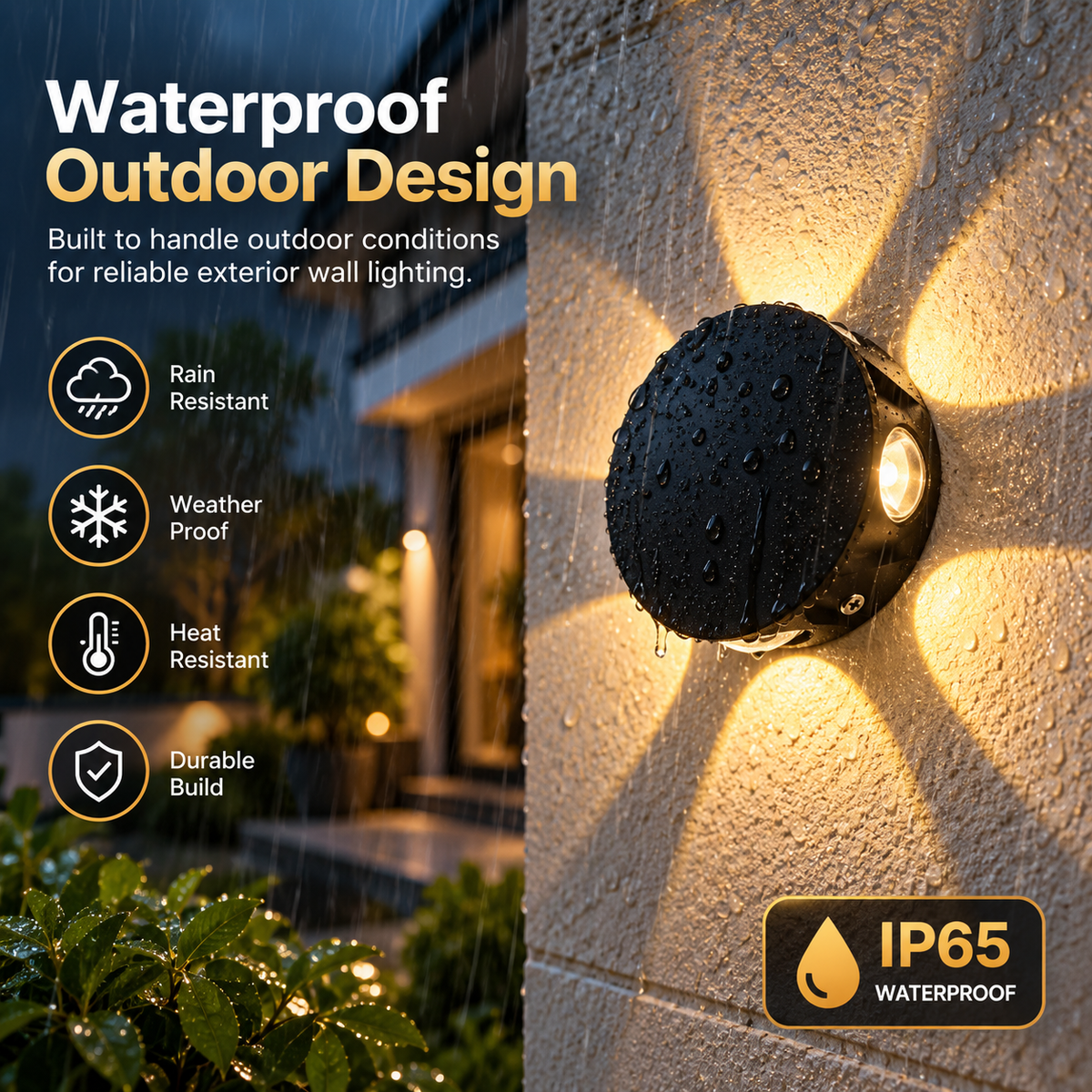 LED Waterproof Wireless Flower Wall Light