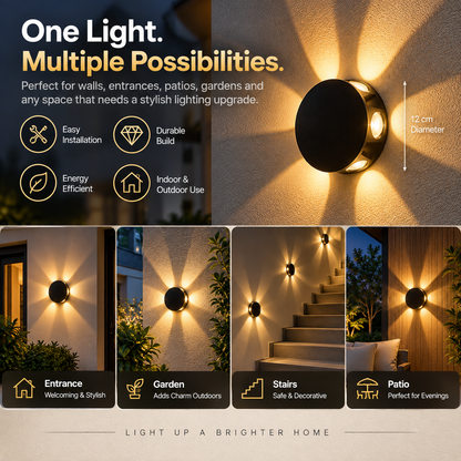 LED Waterproof Wireless Flower Wall Light