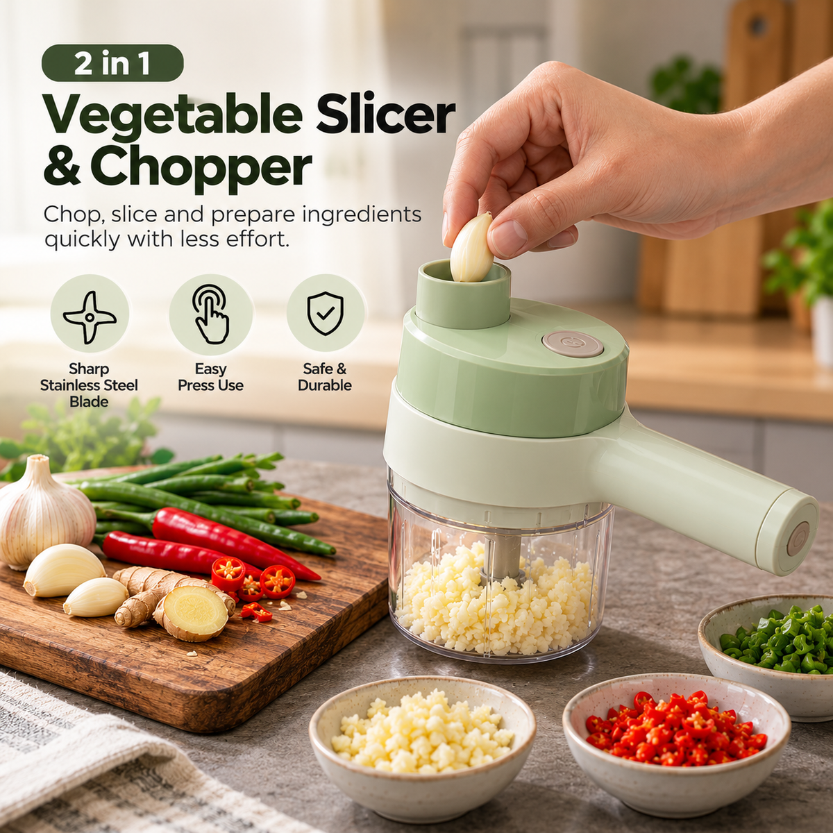2 in 1 Electric Vegetable Slicer Blender