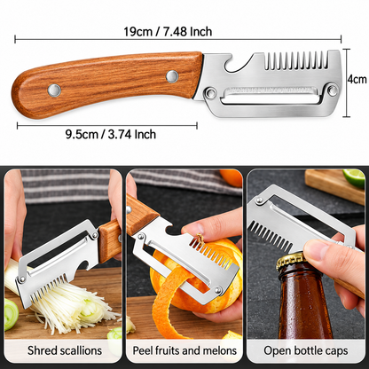 3-In-1 Vegetable Cutter/Slicer Knife With Bottle Opener