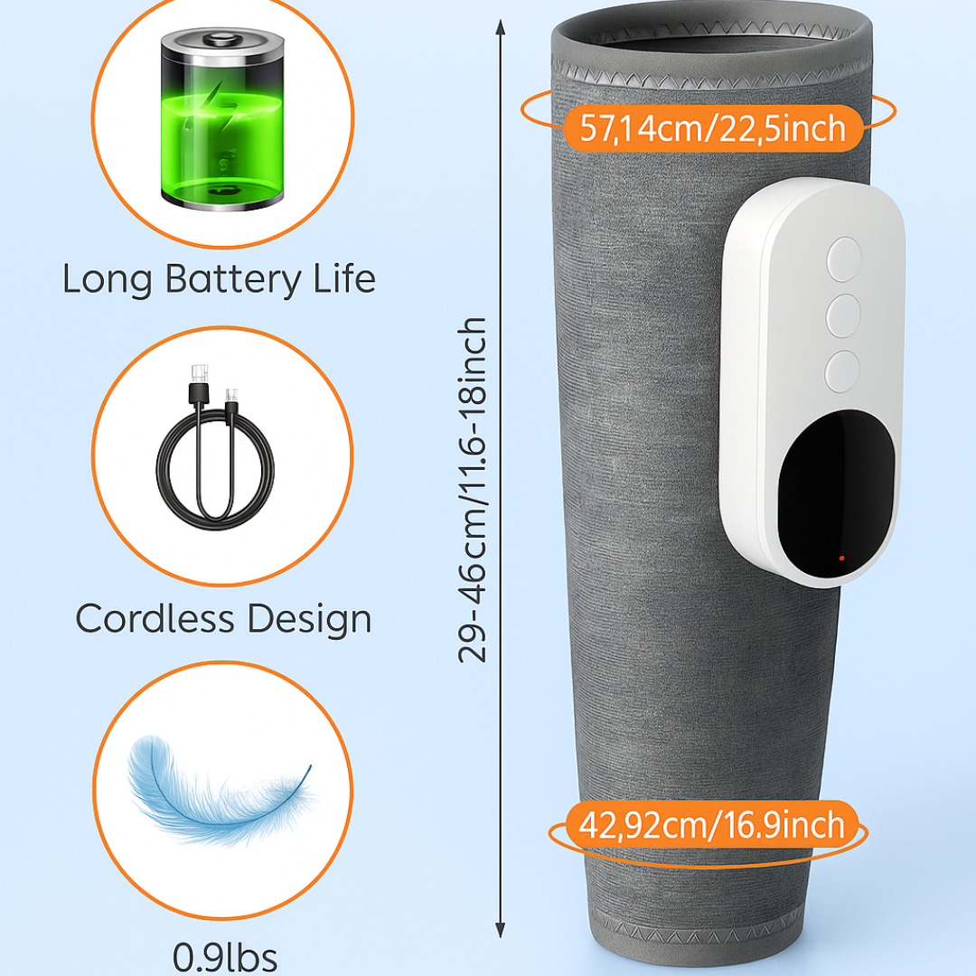 Air Compression Heat Leg Massager (Pack Of 2)