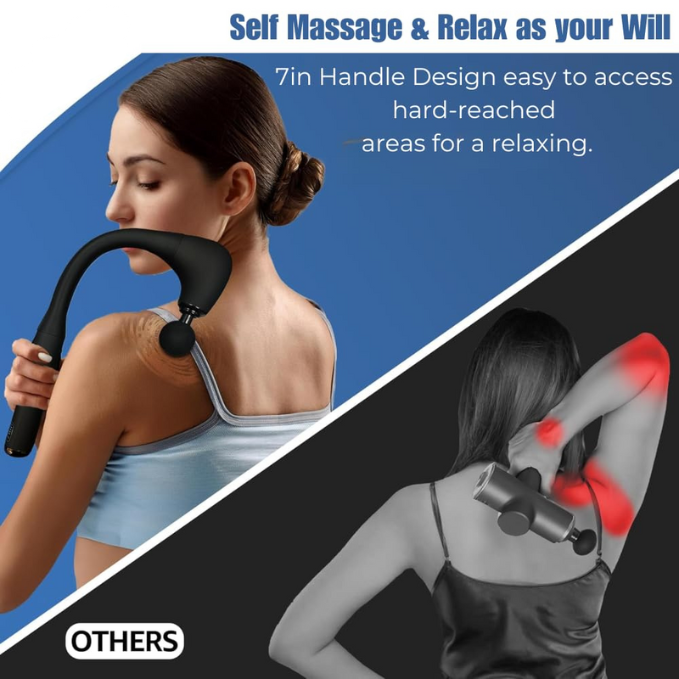 U-Shaped Massager gun With 4 Head Attachment