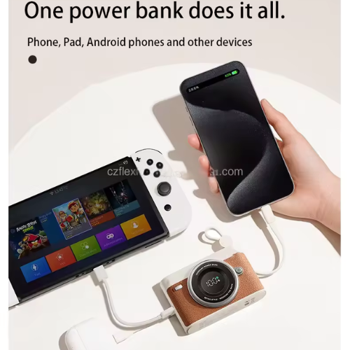 4-in-1 Fast Charging Power Bank with Built-in Cables & AI LED Display