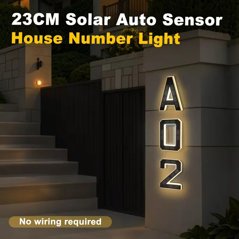Solar Powered LED Waterproof Number Light (Pack Of 3)