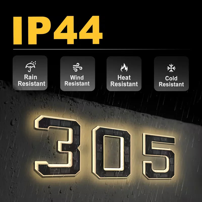 Solar Powered LED Waterproof Number Light (Pack Of 3)