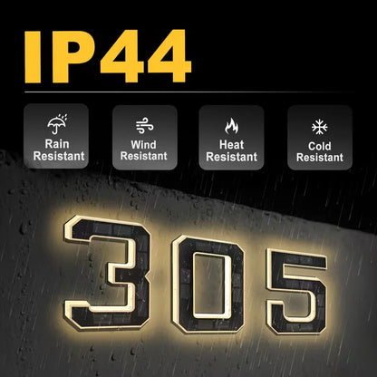 Solar Powered LED Waterproof Number Light (Pack Of 3)