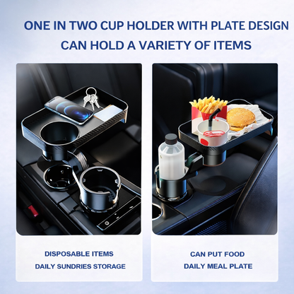 360° Rotatable Car Cup Holder Expander Tray