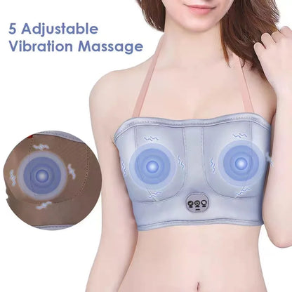 Rechargeable Breast Enhancement Vibrating Massager Bra